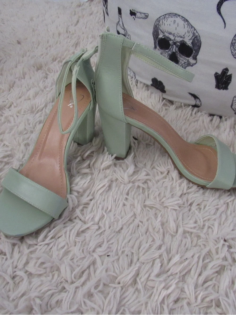 Windsor Mint Green Ankle-Strap Heels